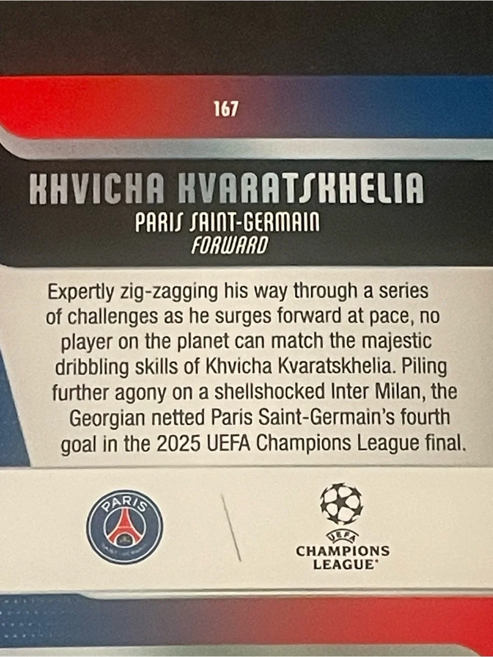 Khvicha Kvaratskhelia 2025-26 Topps UEFA Club Competitions Blue Foil  003/150